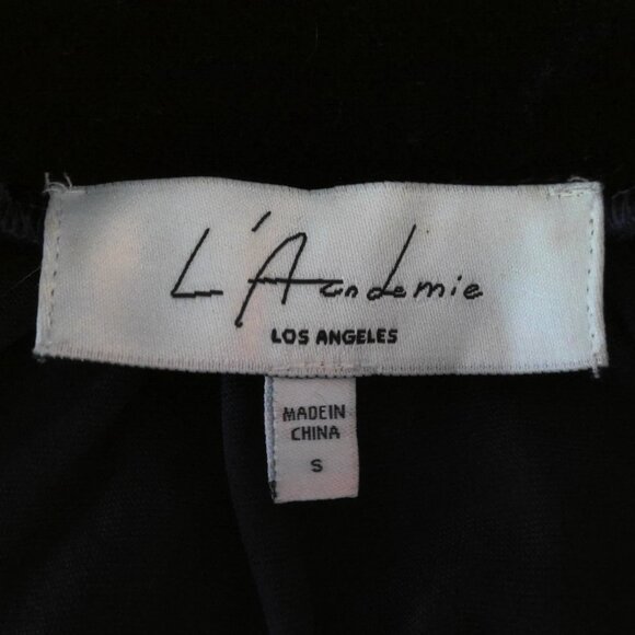 L'Academie Los Angeles Top Midnight Blue Velvet Dressy Party Off Shoulder EUC  S - Picture 3 of 3